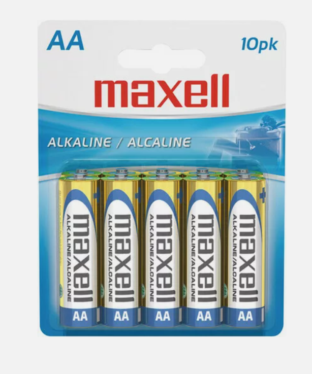 Maxell  LR6 10BP AA 1.5V Alkaline Battery Long Lasting 10 Pack